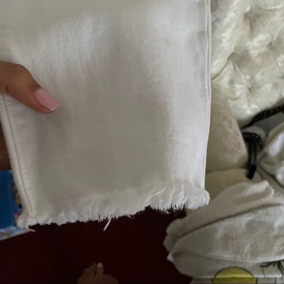 ALICE + OLIVIA JEANS Amazing Asymmetrical Slim Straight Crossover Jeans - Picture 5 of 8